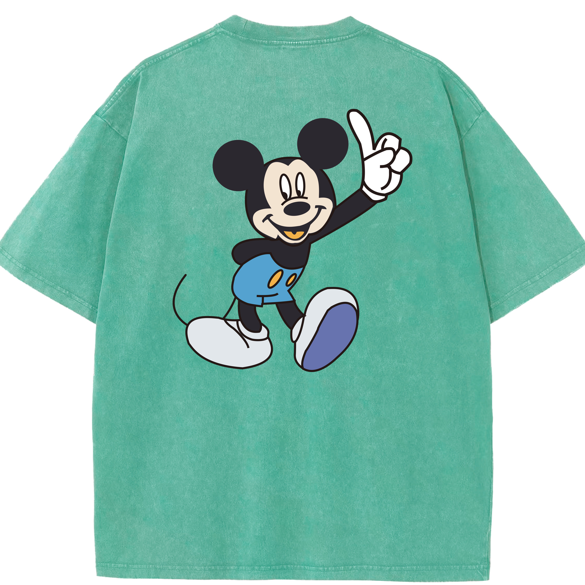 （画像用） ミッキーマウス Mickey Mouse 綿100% ヴィンテージ風 半袖Tシャツ（背面プリント）